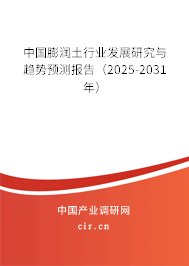 中國膨潤土行業(yè)發(fā)展研究與趨勢預(yù)測報告(2025-2031年) 中國膨潤土行業(yè)發(fā)展研究與趨勢預(yù)測報告(2025-2031年)