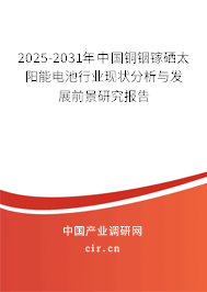 2025-2031年中國銅銦鎵硒太陽能電池行業(yè)現(xiàn)狀分析與發(fā)展前景研究報(bào)告