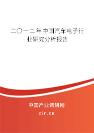 二〇一二年中國汽車電子行業(yè)研究分析報告 二〇一二年中國汽車電子行業(yè)研究分析報告