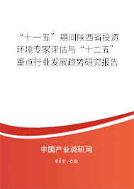 “十一五”期間陜西省投資環(huán)境專家評估與“十二五”重點(diǎn)行業(yè)發(fā)展趨勢研究報(bào)告 “十一五”期間陜西省投資環(huán)境專家評估與“十二五”重點(diǎn)行業(yè)發(fā)展趨勢研究報(bào)告