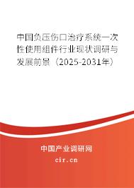中國(guó)負(fù)壓傷口治療系統(tǒng)一次性使用組件行業(yè)現(xiàn)狀調(diào)研與發(fā)展前景(2025-2031年) 中國(guó)負(fù)壓傷口治療系統(tǒng)一次性使用組件行業(yè)現(xiàn)狀調(diào)研與發(fā)展前景(2025-2031年)