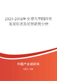 2025-2031年全球與中國焊條發(fā)展現(xiàn)狀及前景趨勢分析 2025-2031年全球與中國焊條發(fā)展現(xiàn)狀及前景趨勢分析