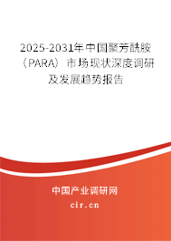 2025-2031年中國聚芳酰胺（PARA）市場現(xiàn)狀深度調研及發(fā)展趨勢報告