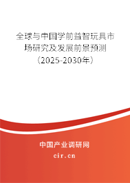 全球與中國學前益智玩具市場研究及發(fā)展前景預測（2025-2030年）