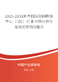 2025-2031年中國互聯(lián)網(wǎng)數(shù)據(jù)中心（IDC）行業(yè)市場分析與發(fā)展前景預測報告
