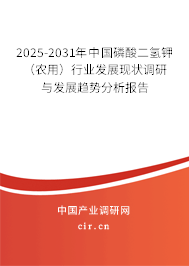 2025-2031年中國磷酸二氫鉀(農(nóng)用)行業(yè)發(fā)展現(xiàn)狀調(diào)研與發(fā)展趨勢分析報告 2025-2031年中國磷酸二氫鉀(農(nóng)用)行業(yè)發(fā)展現(xiàn)狀調(diào)研與發(fā)展趨勢分析報告