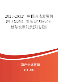 2025-2031年中國清潔發(fā)展機制（CDM）市場現(xiàn)狀研究分析與發(fā)展前景預(yù)測報告