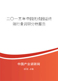 二〇一三年中國(guó)無線固話終端行業(yè)調(diào)研分析報(bào)告