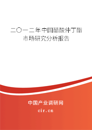 二〇一二年中國醋酸仲丁酯市場研究分析報(bào)告 二〇一二年中國醋酸仲丁酯市場研究分析報(bào)告