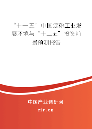 “十一五”中國淀粉工業(yè)發(fā)展環(huán)境與“十二五”投資前景預(yù)測(cè)報(bào)告