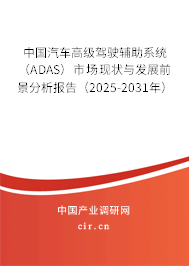 中國汽車高級駕駛輔助系統(tǒng)（ADAS）市場現(xiàn)狀與發(fā)展前景分析報告（2025-2031年）
