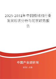 2025-2031年中國植絨機行業(yè)發(fā)展現(xiàn)狀分析與前景趨勢報告