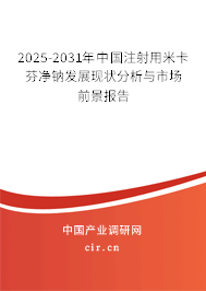 2025-2031年中國(guó)注射用米卡芬凈鈉發(fā)展現(xiàn)狀分析與市場(chǎng)前景報(bào)告