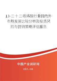 13-二十二碳烯酸行業(yè)國內(nèi)外市場發(fā)展比較分析及投資風(fēng)險與營銷策略評估報告 13-二十二碳烯酸行業(yè)國內(nèi)外市場發(fā)展比較分析及投資風(fēng)險與營銷策略評估報告