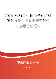 2025-2031年中國(guó)電子式燃料噴射設(shè)備市場(chǎng)調(diào)查研究與行業(yè)前景分析報(bào)告 2025-2031年中國(guó)電子式燃料噴射設(shè)備市場(chǎng)調(diào)查研究與行業(yè)前景分析報(bào)告