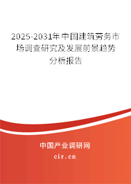 2025-2031年中國建筑勞務(wù)市場調(diào)查研究及發(fā)展前景趨勢分析報告