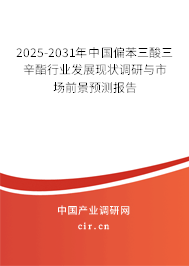 2025-2031年中國偏苯三酸三辛酯行業(yè)發(fā)展現(xiàn)狀調(diào)研與市場前景預(yù)測報(bào)告 2025-2031年中國偏苯三酸三辛酯行業(yè)發(fā)展現(xiàn)狀調(diào)研與市場前景預(yù)測報(bào)告