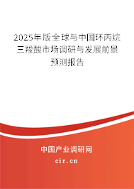 2025年版全球與中國環(huán)丙烷三羧酸市場調(diào)研與發(fā)展前景預(yù)測報告 2025年版全球與中國環(huán)丙烷三羧酸市場調(diào)研與發(fā)展前景預(yù)測報告