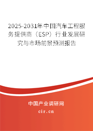 2025-2031年中國(guó)汽車(chē)工程服務(wù)提供商（ESP）行業(yè)發(fā)展研究與市場(chǎng)前景預(yù)測(cè)報(bào)告