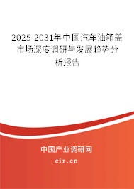 2025-2031年中國汽車油箱蓋市場深度調(diào)研與發(fā)展趨勢分析報告