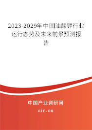 2023-2029年中國(guó)油酸鉀行業(yè)運(yùn)行態(tài)勢(shì)及未來(lái)前景預(yù)測(cè)報(bào)告