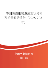 中國防盜報(bào)警發(fā)展現(xiàn)狀分析及前景趨勢報(bào)告(2025-2031年) 中國防盜報(bào)警發(fā)展現(xiàn)狀分析及前景趨勢報(bào)告(2025-2031年)