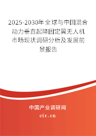 2025-2030年全球與中國混合動力垂直起降固定翼無人機(jī)市場現(xiàn)狀調(diào)研分析及發(fā)展前景報告 2025-2030年全球與中國混合動力垂直起降固定翼無人機(jī)市場現(xiàn)狀調(diào)研分析及發(fā)展前景報告
