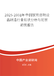 2025-2031年中國家用音響設(shè)備制造行業(yè)現(xiàn)狀分析與前景趨勢報告