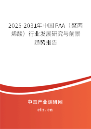 2025-2031年中國(guó)PAA(聚丙烯酸)行業(yè)發(fā)展研究與前景趨勢(shì)報(bào)告 2025-2031年中國(guó)PAA(聚丙烯酸)行業(yè)發(fā)展研究與前景趨勢(shì)報(bào)告