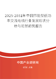 2025-2031年中國節(jié)能型低功率交流電機行業(yè)發(fā)展現(xiàn)狀分析與前景趨勢報告