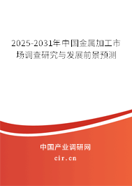 2025-2031年中國金屬加工市場調(diào)查研究與發(fā)展前景預(yù)測 2025-2031年中國金屬加工市場調(diào)查研究與發(fā)展前景預(yù)測