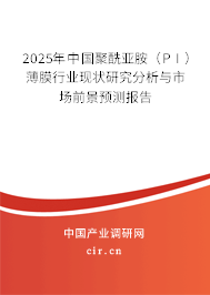 2025年中國聚酰亞胺(PI)薄膜行業(yè)現(xiàn)狀研究分析與市場前景預(yù)測報告 2025年中國聚酰亞胺(PI)薄膜行業(yè)現(xiàn)狀研究分析與市場前景預(yù)測報告