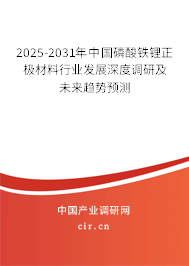 2025-2031年中國磷酸鐵鋰正極材料行業(yè)發(fā)展深度調(diào)研及未來趨勢預測 2025-2031年中國磷酸鐵鋰正極材料行業(yè)發(fā)展深度調(diào)研及未來趨勢預測