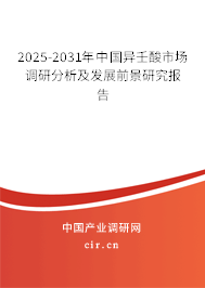 2025-2031年中國異壬酸市場調(diào)研分析及發(fā)展前景研究報(bào)告 2025-2031年中國異壬酸市場調(diào)研分析及發(fā)展前景研究報(bào)告