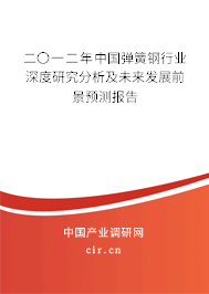二〇一二年中國(guó)彈簧鋼行業(yè)深度研究分析及未來(lái)發(fā)展前景預(yù)測(cè)報(bào)告