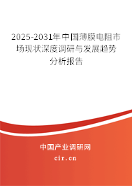 2025-2031年中國薄膜電阻市場現(xiàn)狀深度調(diào)研與發(fā)展趨勢分析報告