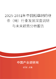 2025-2031年中國(guó)稻草制的緶條(繩)行業(yè)發(fā)展深度調(diào)研與未來(lái)趨勢(shì)分析報(bào)告 2025-2031年中國(guó)稻草制的緶條(繩)行業(yè)發(fā)展深度調(diào)研與未來(lái)趨勢(shì)分析報(bào)告