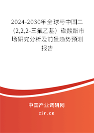 2024-2030年全球與中國二(2,2,2-三氟乙基)碳酸酯市場研究分析及前景趨勢預(yù)測報(bào)告 2024-2030年全球與中國二(2,2,2-三氟乙基)碳酸酯市場研究分析及前景趨勢預(yù)測報(bào)告