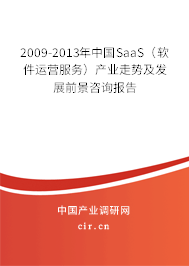 2009-2013年中國(guó)SaaS（軟件運(yùn)營(yíng)服務(wù)）產(chǎn)業(yè)走勢(shì)及發(fā)展前景咨詢報(bào)告