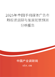 2025年中國(guó)手機(jī)媒體廣告市場(chǎng)現(xiàn)狀調(diào)研與發(fā)展前景預(yù)測(cè)分析報(bào)告 2025年中國(guó)手機(jī)媒體廣告市場(chǎng)現(xiàn)狀調(diào)研與發(fā)展前景預(yù)測(cè)分析報(bào)告