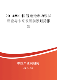 2014年中國(guó)鋰電池市場(chǎng)現(xiàn)狀調(diào)查與未來發(fā)展前景趨勢(shì)報(bào)告