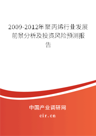 2009-2012年聚丙烯行業(yè)發(fā)展前景分析及投資風(fēng)險(xiǎn)預(yù)測報(bào)告 2009-2012年聚丙烯行業(yè)發(fā)展前景分析及投資風(fēng)險(xiǎn)預(yù)測報(bào)告
