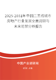 2025-2031年中國(guó)二三線(xiàn)城市房地產(chǎn)行業(yè)發(fā)展全面調(diào)研與未來(lái)前景分析報(bào)告