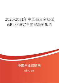 2025-2031年中國高真空擋板閥行業(yè)研究與前景趨勢報告