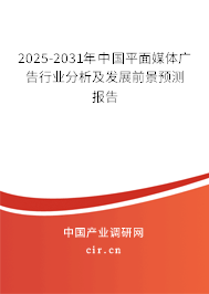 2025-2031年中國平面媒體廣告行業(yè)分析及發(fā)展前景預測報告 2025-2031年中國平面媒體廣告行業(yè)分析及發(fā)展前景預測報告