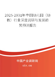 2025-2031年中國幼兒園（幼教）行業(yè)深度調(diào)研與發(fā)展趨勢預(yù)測報告