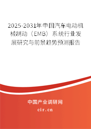 2025-2031年中國汽車電動(dòng)機(jī)械制動(dòng)(EMB)系統(tǒng)行業(yè)發(fā)展研究與前景趨勢預(yù)測報(bào)告 2025-2031年中國汽車電動(dòng)機(jī)械制動(dòng)(EMB)系統(tǒng)行業(yè)發(fā)展研究與前景趨勢預(yù)測報(bào)告