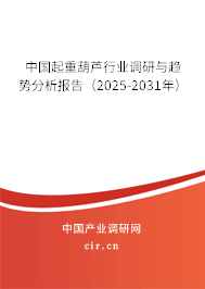 中國起重葫蘆行業(yè)調(diào)研與趨勢分析報(bào)告(2025-2031年) 中國起重葫蘆行業(yè)調(diào)研與趨勢分析報(bào)告(2025-2031年)