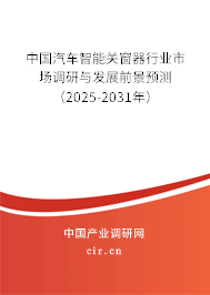 中國汽車智能關窗器行業(yè)市場調研與發(fā)展前景預測(2025-2031年) 中國汽車智能關窗器行業(yè)市場調研與發(fā)展前景預測(2025-2031年)