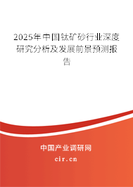 2025年中國(guó)鈦礦砂行業(yè)深度研究分析及發(fā)展前景預(yù)測(cè)報(bào)告 2025年中國(guó)鈦礦砂行業(yè)深度研究分析及發(fā)展前景預(yù)測(cè)報(bào)告